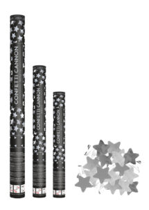 canon à confettis étoiles, canon confettis argent, canons à confettis