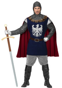 déguisement chevalier, costume de chevalier, déguisement médiéval homme, déguisement de chevalier, Déguisement de Chevalier Royal Médiéval, Bleu Nuit