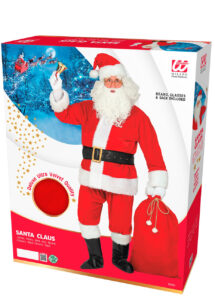 costume de Père Noël professionnel, déguisement père noel luxe, Déguisement Père Noël Luxe, avec Hotte