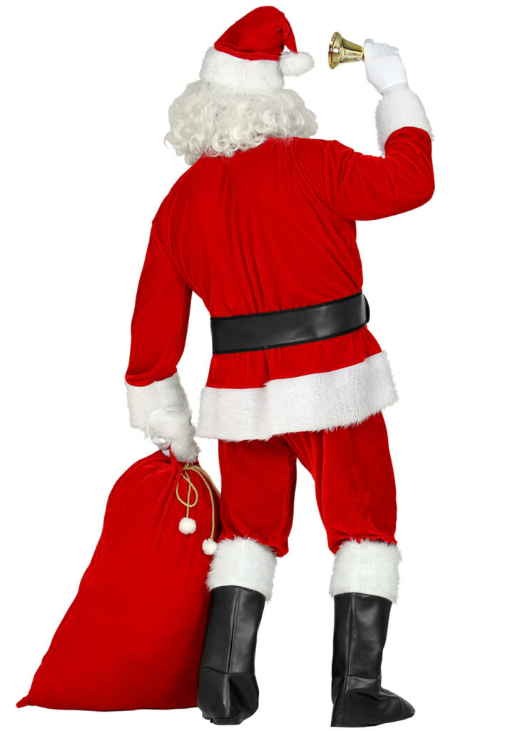 Costume Père Noël Adulte - Velours Rouge - Taille Unique élastiquée - Pour Fêtes De Noël Et Carnaval