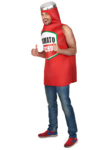 déguisement ketchup, déguisement drôle, déguisement humour, déguisement bouteille de ketchup