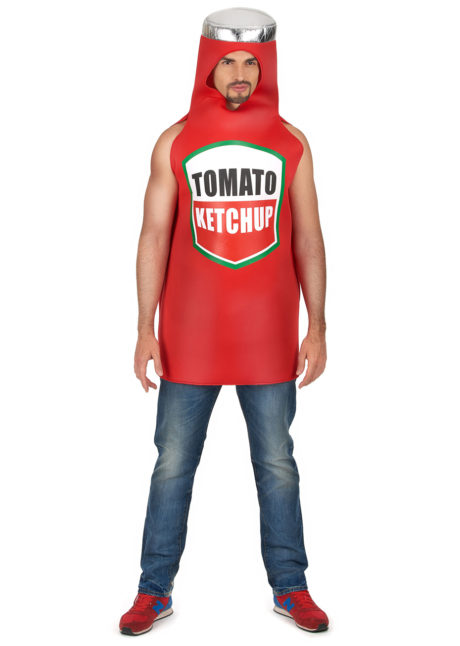 déguisement ketchup, déguisement drôle, déguisement humour, déguisement bouteille de ketchup, Déguisement Bouteille de Ketchup