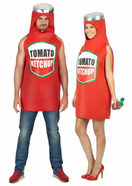déguisement ketchup, déguisement drôle, déguisement humour, déguisement bouteille de ketchup, Déguisement Bouteille de Ketchup
