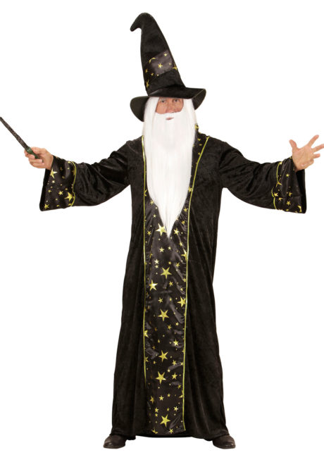 déguisement magicien druide, costume magicien adulte, déguisement magicien homme, déguisement magicien adulte, Déguisement de Magicien, Fantasy Wizard Noir et Or