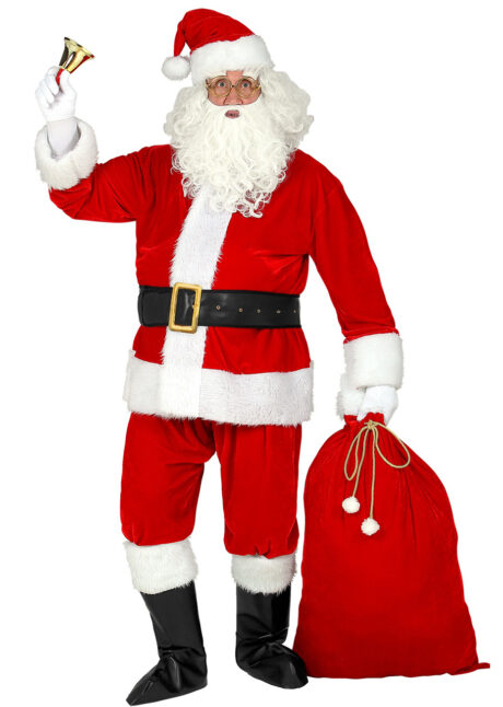 costume de Père Noël professionnel, déguisement père noel luxe, Déguisement Père Noël Luxe, avec Hotte