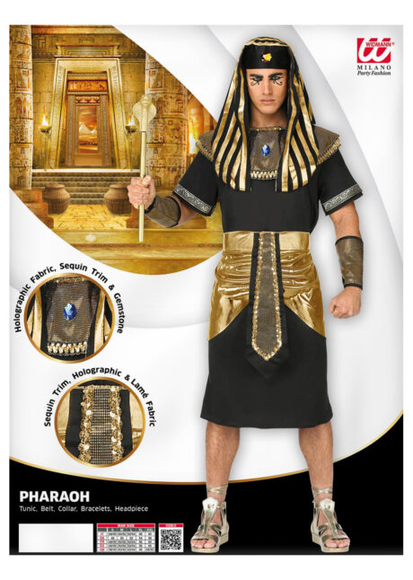 déguisement de pharaon, déguisement d'égyptiens, déguisement de pharaon égyptien, déguisement antiquité, Déguisement de Pharaon Egyptien, Noir et Or