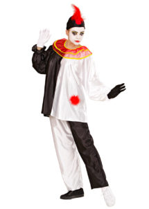 déguisement pierrot, déguisement arlequin, déguisement pierrot carnaval, Déguisement Pierrot Noir et Blanc