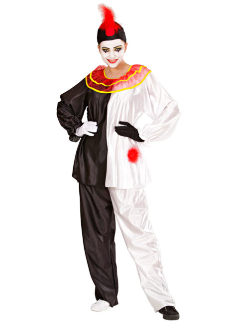 déguisement pierrot, déguisement arlequin, déguisement pierrot carnaval, Déguisement Pierrot Noir et Blanc