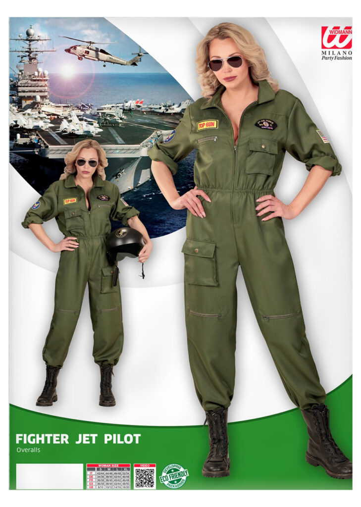 Déguisement Pilote de Chasse style Top Gun – Combinaison Kaki