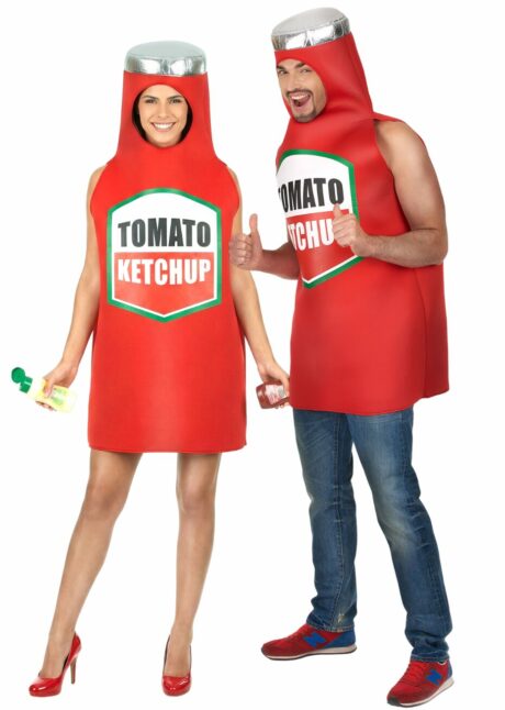 déguisement ketchup, déguisement drôle, déguisement humour, déguisement bouteille de ketchup, Déguisement Bouteille de Ketchup