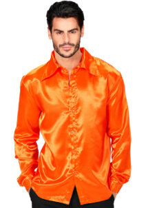 chemise disco orange, chemise disco homme