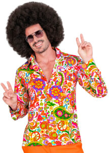 chemise hippie, déguisement hippie, chemise peace and love, chemise années 70, Chemise Hippie, Flower Peace