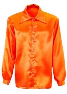 chemise disco orange, chemise disco homme, déguisement disco