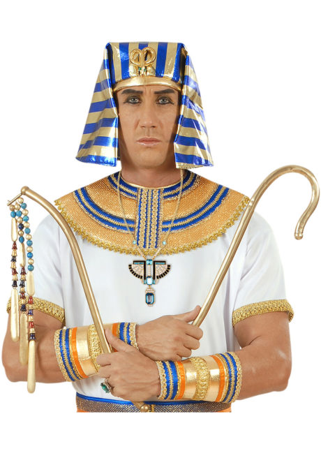 collier égyptien, accessoire déguisement égyptien, collier de pharaon, bijoux cleopatre, Collier Egyptien, Pierres et Or, Mixte Homme Femme