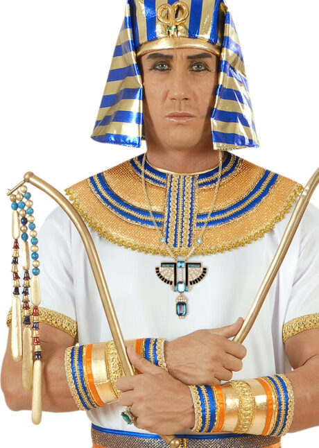 collier égyptien, accessoire déguisement égyptien, collier de pharaon, bijoux cleopatre, Collier Egyptien, Pierres et Or, Mixte Homme Femme