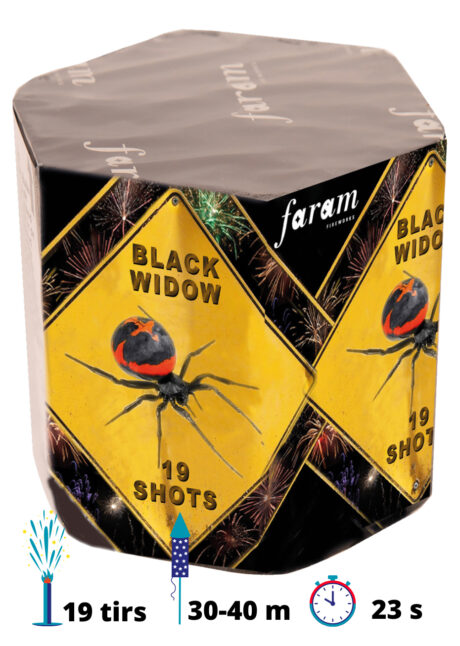 feu d'artifice automatique, feu d'artifice pour jardin, Feu d’Artifice Compact, Black Widow