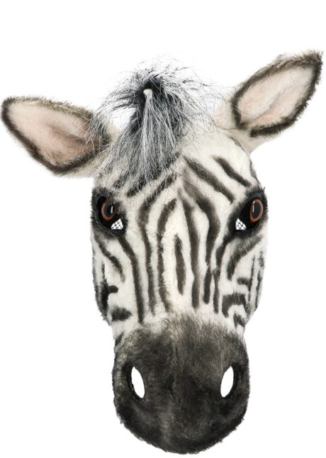 masque de Zèbre, masques animaux, masque animal réaliste, masque de zèbre, Masque de Zèbre, Fourrure, Demi Visage