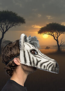 masque de Zèbre, masques animaux, masque animal réaliste, masque de zèbre
