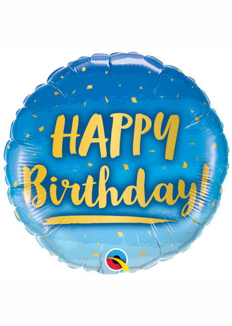 ballon hélium, ballon anniversaire, ballon aluminium, ballons hélium, Ballon Anniversaire, Bleu et Or, en Aluminium