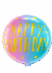 ballon anniversaire rose et bleu, ballon anniversaire hélium