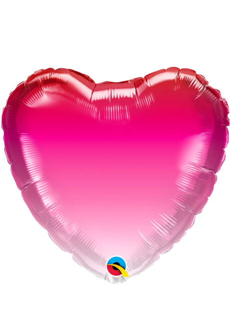 ballon coeur, ballon hélium, ballon saint Valentin, ballon mylar, ballon à l'hélium, ballons coeurs, ballon coeur rose, Ballon Coeur Dégradé de Roses, en Aluminium