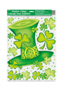 décorations saint patrick, décor fenêtre saint patrick, décorations trèfles