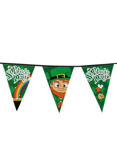 guirlande fanions saint patrick, décorations saint patrick, guirlande saint patrick's day, guirlande de fanions saint patrick, Guirlande Saint Patrick’s Day, Fanions Leprechaun XL