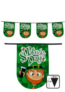guirlande fanions saint patrick, décorations saint patrick, guirlande saint patrick, Guirlande Saint Patrick, Fanions Leprechaun