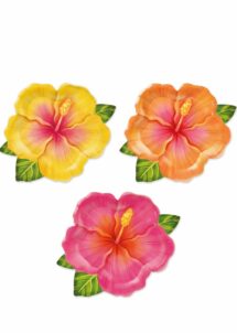 assiettes en carton Aloha, assiettes thème Hawaï