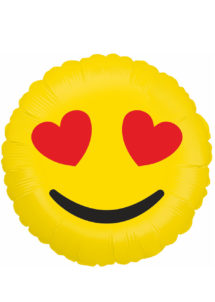 ballon hélium, ballon émoticone, ballon smiley, ballon aluminium, ballon décoration, ballon mylar, Ballon Emoji, Coeurs, en Aluminium