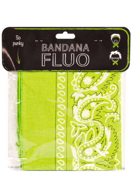 bandana vert, bandana fluo, accessoire fluo, soirée fluo, Bandana Fluo, Vert