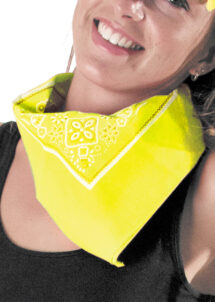 bandana fluo, accessoire fluo, bandana jaune fluo