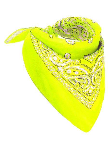 bandana jaune, bandana fluo, accessoire fluo, soirée fluo, Bandana Fluo, Jaune