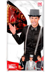 bretelles paillettes, bretelles argent, bretelles déguisement, bretelles homme, bretelles femmes,