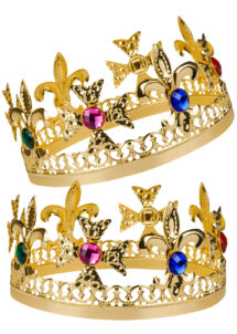 couronne de roi, couronne royale, couronne de roi luxe, couronne de roi métal, Couronne de Roi en Métal Doré et Pierres, Luxe