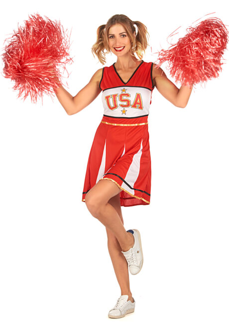 déguisement pompom girl, déguisement cheerleader, costume de pompom girl, costume de cheerleader, Déguisement Pompom Girl, Cheerleader, Rouge, USA