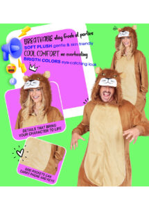 déguisement de lion adulte, costume de lion pour adulte, combinaison lion, Déguisement de Lion, Combinaison Ample