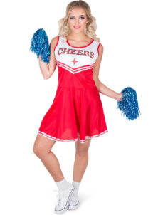 déguisement pompom girl, déguisement cheerleader, costume de pompom girl, costume de cheerleader, Déguisement Pompom Girl, Cheerleader Rouge, et Pompons