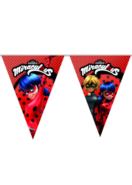 guirlande ladybug, guirlande miraculous, guirlande fanions, décorations ladybug, décorations miraculous, Guirlande Fanions Ladybug, Miraculous