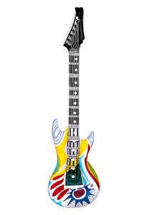 guitare électrique gonflable, fausse guitare électrique, déguisement rockeur
