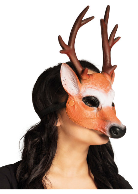 masque de cerf latex, masque de cerf, masques animaux, masques animaux de la forêt, Masque de Cerf, Demi Visage