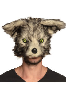 masque de loup, masque de loup fausse fourrure, demi masque de loup, Masque de Loup Fourrure, Demi Visage