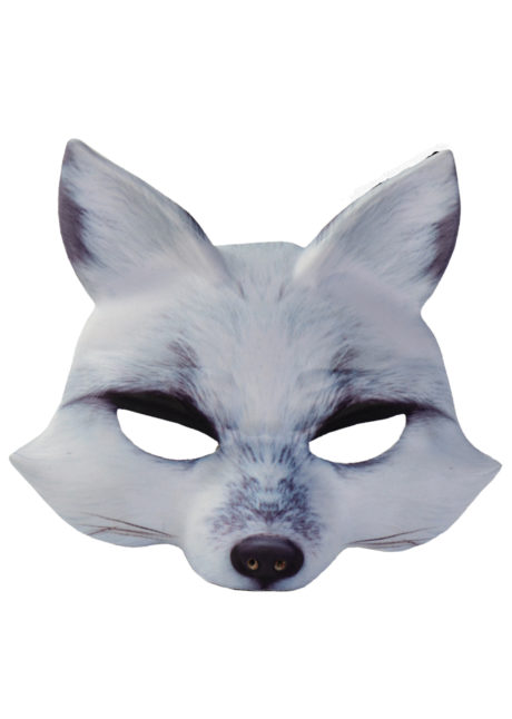 masques d'animaux, demi masques animaux, masque de renard, Masque de Renard Blanc, Demi Visage