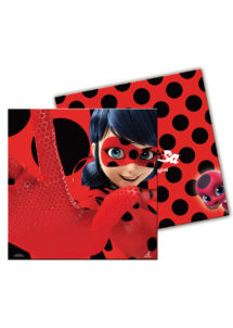 serviettes ladybug, serviettes miraculous, vaisselle miraculous, décorations miraculous