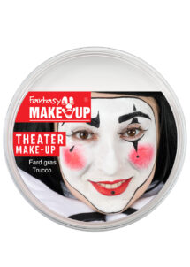 fard gras, peinture corps et visage, maquillage carnaval, maquillage Halloween, fard gras blanc