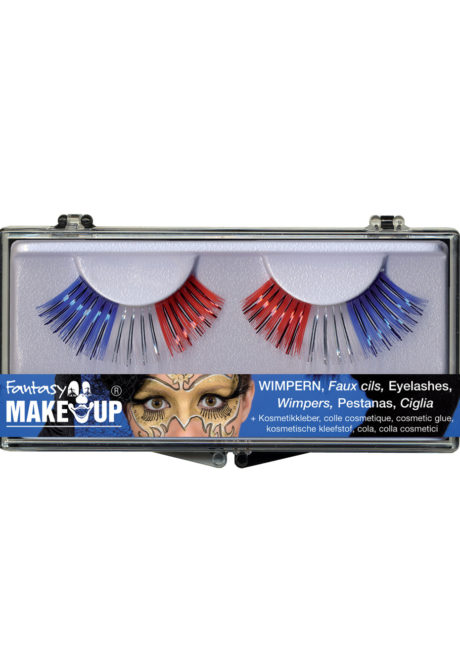 faux cils tricolores, faux cils France, faux cils brillants, faux cils supporters, Faux Cils France Tricolores