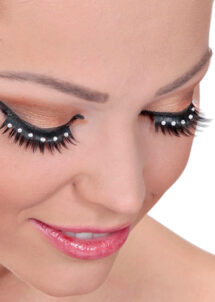 faux cils strass, faux cils avec colle, faux cils noirs brillants