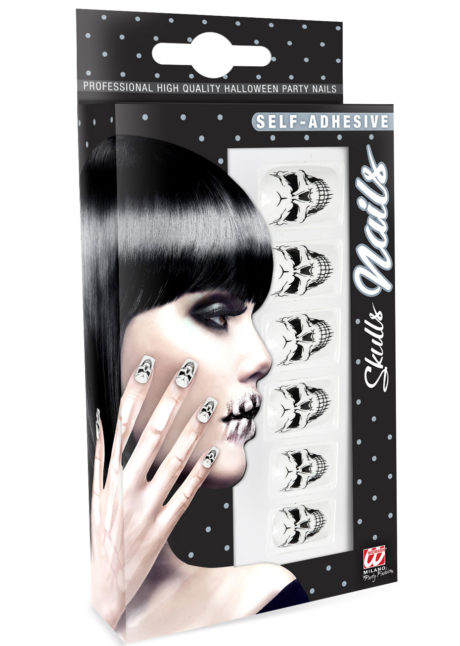 faux ongles halloween, faux ongles têtes de mort, faux ongles de la mort, Faux Ongles Têtes de Mort, Adhésifs