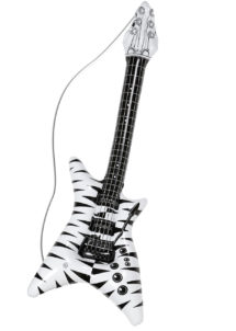 guitare électrique gonflable, guitare déguisement, accessoire rock déguisement, accessoire chanteur déguisement, fausse guitare électrique déguisement, Guitare Electrique Gonflable, Zébrée