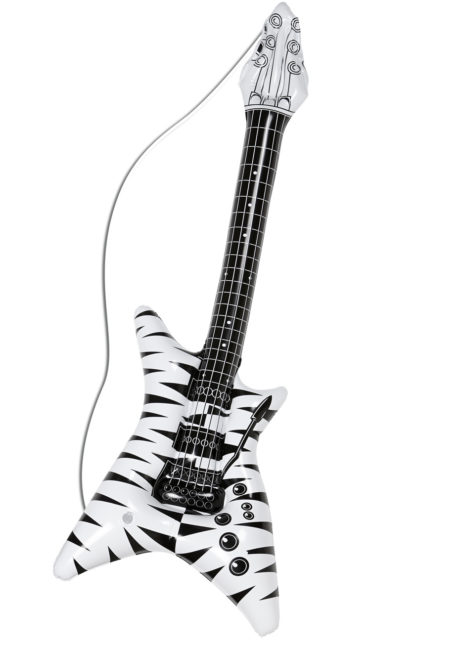 guitare électrique gonflable, guitare déguisement, accessoire rock déguisement, accessoire chanteur déguisement, fausse guitare électrique déguisement, Guitare Electrique Gonflable, Zébrée